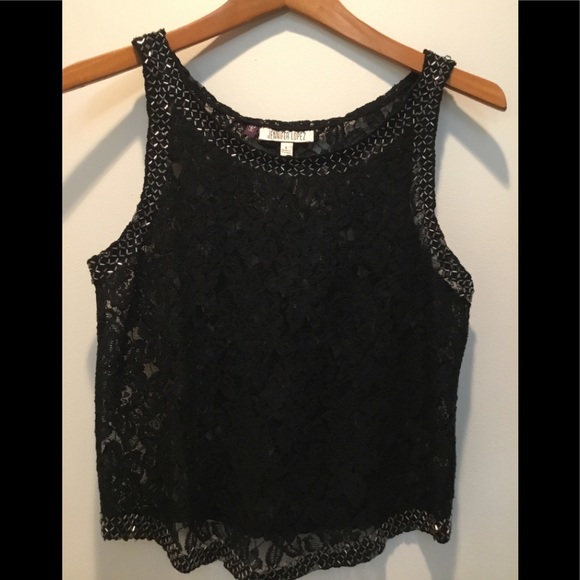 Jennifer Lopez Tops - Jennifer Lopez Lace Beaded Top